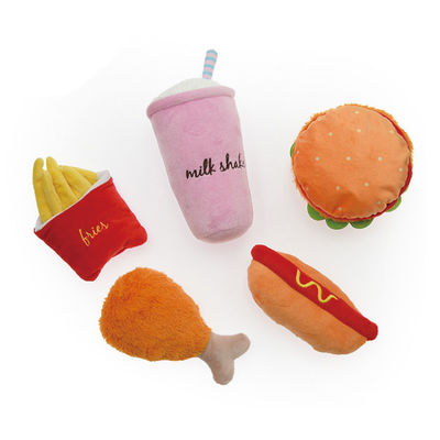 La nourriture interactive d'OEM/ODM a formé le jouet grinçant de chien de peluche